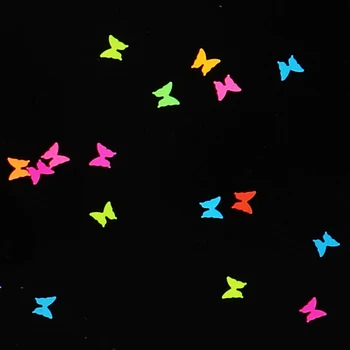 Fluorescencijos Blizgančių Drugelis Nagų Blizgučiai 3D Sumaišytų Spalvų Blizgučiai Nagų Dailės Skiltelės Žvynelius, Gelio lenkijos Manikiūro Papuošalai