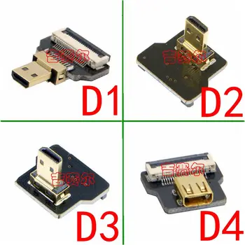 FPV Micro HDMI Mini HDMI 90 laipsnių Adapteris, 5cm-100cm FPC Juostelės Plokščias HDMI Kabelis, Pikis 20pin už Multicopter Oro Fotografija