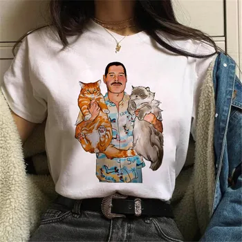 Freddie Mercury Karalienė Grupė Moterų Marškinėliai Harajuku Derliaus Ullzang T-shirt Mados Karalienė Marškinėlius 90s Grafinis Viršūnes Tees