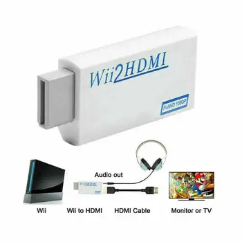 Full HD 1080P Wii Su HDMI suderinamus Konverteris Adapteris Wii2HDMI Keitiklis su 3,5 mm Garso Išvesties PC HDTV Ekranas
