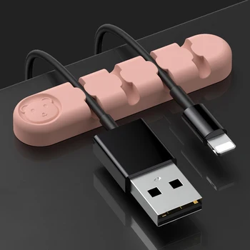 Gana USB Kabelis Vijurkas Valdymo Turėtojas usb Kabelis Lankstus Organizatorius Įrašus kabelių apsaugos Pelės, Klaviatūros, Ausinių kabelį