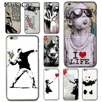 Gatvės Menas Banksy Grafiti Coque Telefono dėklas skirtas iphone 11 12 Pro XR XS Max 8 7 6 6S Plus X 5 5S SE