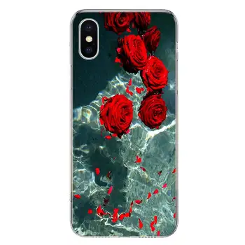 Gražus Raudonos Rožės, Gėlės Telefono dėklas Skirtas Apple Iphone 11 12 Mini Pro X XR XS Max 7 8 6 6S Plius 5 SE 7G 6G + Art Padengti Coque Ca