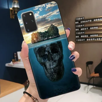 Grim Reaper Kaukolės Skeletas Prabanga, telefono dėklas, skirtas Samsung S8 S9 S10 S20 Plus Ultra S10E 10 Pastaba Lite Pro atveju Retro gėlės Dangtis