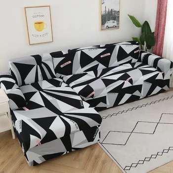 Grupinių sofa padengti kambarį L formos sofa raštas elastinga anti-dulkių geometrinis spausdinti (reikia pirkti 2 vienetų kartu)