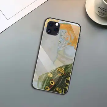 Gustavo Klimto bučinys Meno Atvejais iPhone 12 Mini Pro 11 Max SE 2020 X XS XR 8 7 6 6S Plius TPU Grūdintas Stiklas Telefono Coque