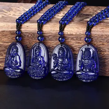 Gydymo kristalų Amitabha Juodasis Obsidianas Raižyti Buda Laimingas Amuletas Pakabukas Karoliai Moterims, Vyrams Pakabukas Papuošalai Lašas Laivybos