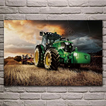 Hd Spausdinti Šiuolaikinės Drobė, Tapyba Mašina Traktoriaus Ūkininkavimo Derliaus Kraštovaizdžio Sienos Meno Dekoro Plakatas Namų Puošybai Nuotrauką Be Rėmelio