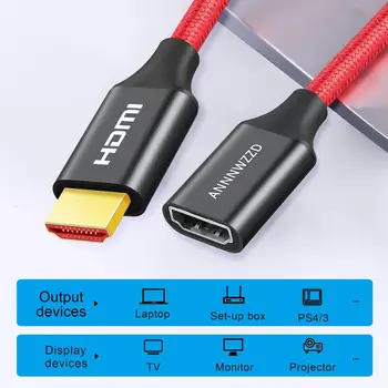 HDMI Kabelio ilgintuvas HDMI Vyrų ir Moterų 4K 60HZ HDMI 2.0 Išplėtimo Kabelis, HDTV Nintend Jungiklis PS4/3 HDMI Kabelis-prailgintojas