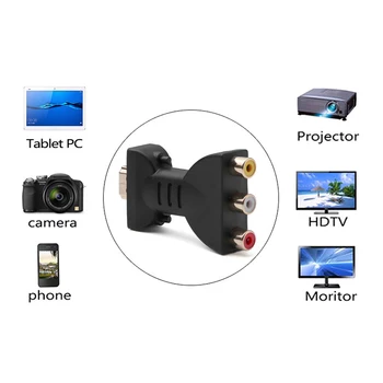 HDMI suderinamus Į 3 RCA, RGB Vaizdo Garso Adapteris Aukštos Kokybės AV Component Konverteris Parama 720P1080iP1080P Skaitmeninio Signalo