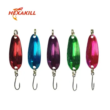 Hexakill 1pcs 1.4 g/1.8 g/2.2 g/2.8 g/3g/3.3 g žvejybos metalo spalvinga šaukštas jaukų metalo spinner lure mini masalas, upėtakių vienas kabliukas