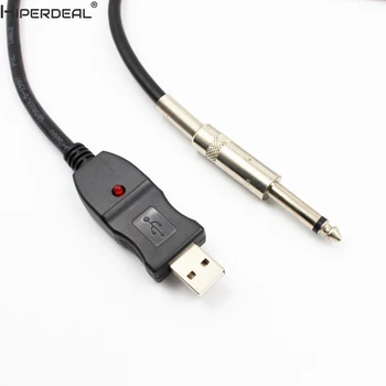 HIPERDEAL USB Gitara Kabelis USB Sąsaja Vyrų 6.35 mm 1/4 Mono Vyrų Elektros Gu DN