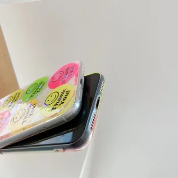 INS Paprastas Mielas Saldainiai spalvos Veiduką Įdomus Modelis, Telefono dėklas skirtas iPhone 11 pro MAX Xs MAX Xr X 7 8 plius paprasta pora Dangtis
