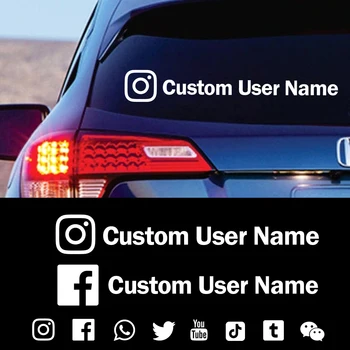 Instagram Vartotojo Vardas Custom Automobilių Lipdukas Vinilo Lipdukai Motociklų, Automobilių Lipdukai FACEBOOK Pinterest 