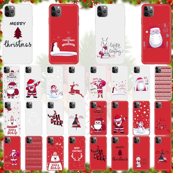 IPhone 12 11 Pro Max 12 Mini XS Max Soft Atveju Gyvūnų Kalėdos Baltos spalvos Modelį, Telefono dėklas Skirtas iPhone XR X SE2020 8 7 6s 6 Plius