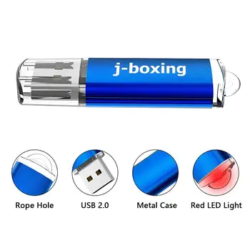J-bokso USB Flash Drive 16GB Stačiakampio USB 2.0 Memory Stick Nykščio Pendrives užtektų KOMPIUTERIO, Nešiojamojo kompiuterio 