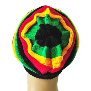 Jamaikos Reggae Gorro Rasta Stiliaus Cappello Hip Pop vyriškos Žieminės Kepurės Moterų Raudona Geltona Žalia Juoda Rudenį Mados Moterų Megzti Dangtelis