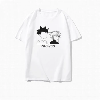 Janpanese Anime Hunter X Hunter Marškinėliai Vyrams Vasaros Grafinis Tees Unisex Killua Zoldyck Gon Atspausdintas T-shirt Vasaros Viršūnes