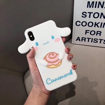 Japonija mielas animacinių filmų Melodiją Cinnamoroll telefono dėklas skirtas iphone 12 11 Pro X XR XS MAX 6 7 8 plius prabanga 3D silikoninis minkštas viršelis coque