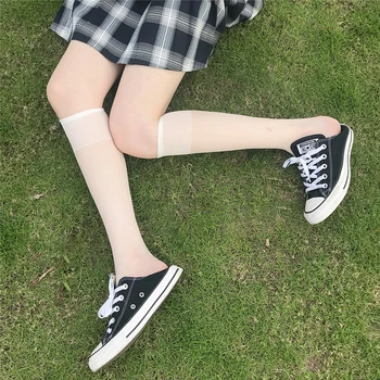 Japonija Stiliaus Didelio Kelio Kojinės Moterims Ultra-Plonas Seksualus Vasaros Nailono Ilgai Kojinės Mergaitėms Skaidrus Kojos Gyvulių Balta Žiniasklaidos, Elastinga