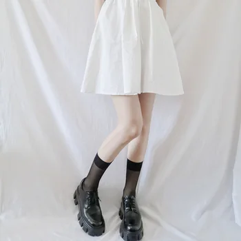 Japonija-Ultra plonas Didelio Kelio Kojinių Wome Skaidrus Nyon Ilgas Kojines Femme Balta Juoda Trumpa Suknelė, Kojinės Calcetines Raiška