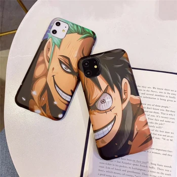 Japonijos One Piece Anime fury Luffy Zoro Telefono dėklas Skirtas iphone 12 11 Pro X XS Max XR 7 8 Plius Animacinių filmų Mielas Silicio Minkštas Viršelis
