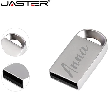 JASTER USB 2.0 Mini Metalo USB Flash Drive 4GB 8GB 16GB 32G 64GB pen ratai vandeniui usb stick pendrive Didelės spartos logotipą