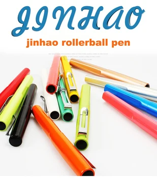 Jinhao rollerball pen prabanga 599 šešių spalvų verslo metalo tušinukas patarimas butas pen įrašą 0,7 mm juoda pildymas, Galite tinkinti LOGOTIPAS