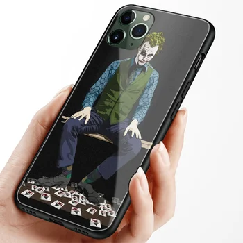 Juoda Joker Heath Ledger silikono stiklo telefonas padengti shell 