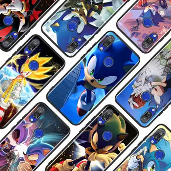 Juoda Silikono Padengti Sonic the Hedgehog už Xiaomi Redmi Pastaba 9 8 7 6 5 4 4 K20 Pro 9A 8A 9C 7A 6A 6 S2 Plius Telefono dėklas