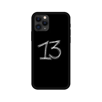 Juoda tpu case for iphone 5 5s se 6 6s 7 8 plus x 10 padengti iphone XR XS 11 pro MAX atveju Laimingas Skaičius 13