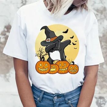 Juokingi Marškinėliai Moterims Harajuku Mielas prancūzų Buldogas Print T-shirt Moterų Atsitiktinis O-kaklo Marškinėlius Viršų Moteriška