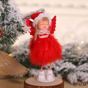 Kalėdų Angelas Mergaitė, Berniukas Slidinėjimo Lėlės Kalėdų Eglutės Ornamentu Gimdymo Noel Deco Kalėdinė Dekoracija Namuose Naujųjų Metų 2020 2021 Vaikų Dovanų