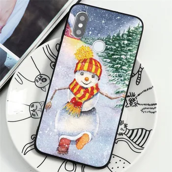 Kalėdų Briedžių Sniego Animacinių filmų Atveju Xiaomi Redmi 8 Pastaba 8T 9 9s 10X K20 K30 7 6 Pro Max Mi Poco F2 A3 10 Pastaba 9T Pro Lite TPU