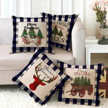 Kalėdų dekoracijos, sofos užvalkalas dekoratyvinės grotelės užvalkalas laišką pagalvę kedro lininė pagalvėlė padengti aikštėje