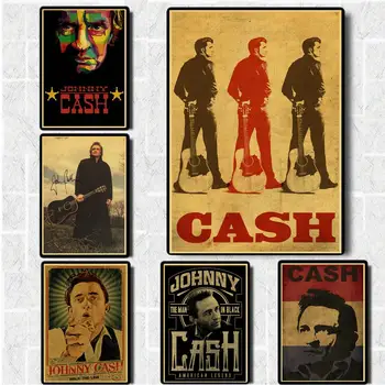 Kantri Muzikos Dainininkas Johnny Cash Plakatai Geros Kokybės Dažymas Derliaus Plakatas Kraft Popieriaus Juostoje Namuose Sienų Dekoras/Lipdukai