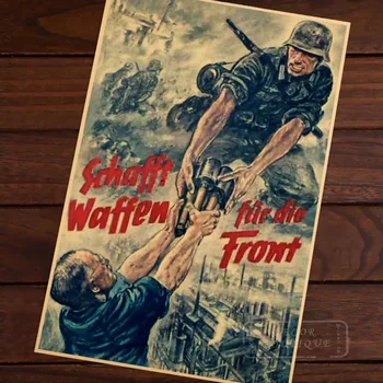 Karių amunicija vokiečių WW2 Istorija Vintage Retro Drobės Lydinio Medienos Rėmo Plakatas 