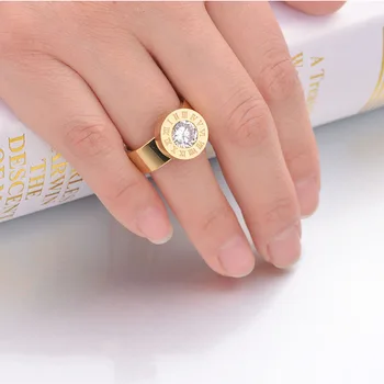 Karšto Pardavimo Nerūdijančio Plieno Kelis Spalvos Žiedas Kubinis Cirkonis Akmuo Moterims Žiedas Crystal Žiedą Ir Vestuvių