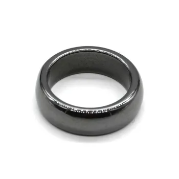 KFT Natūralus Juodas Hematitas Magnetinių Gydomųjų Žiedas 6 mm Juostos Dydžiai nuo 5 iki 12 Vyrų, Moterų Žiedas Papuošalai