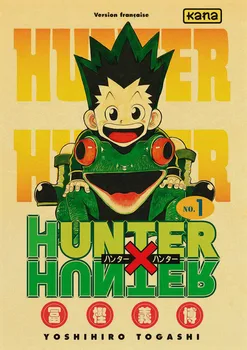 Klasikinis Anime HUNTER x HUNTER Vintage Retro Plakato kraftpopieris Sienų Lipdukai nuotraukas Baras Ir Namų Dekoro
