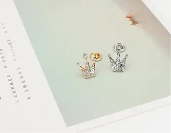 Korėjos Marškinių Apykaklės Crystal Mini Mini Karūna Sagė Mados Sagės Smeigtukai Emalio Pin Sages Moterims Didmeninės
