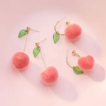 Korėjos mielas stud žiogelis auskarai pareiškimą mados minimalistinio vaisių tabaluoti earings moterų dizaineris lašas auskarai papuošalai