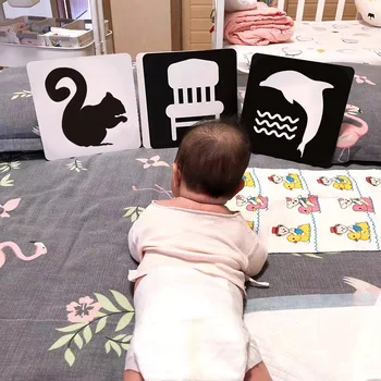 Kūdikių Montessori Žaislai Juoda Balta 