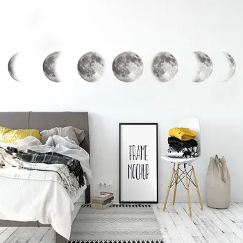Kūrybos Mėnulio fazės 3D Sienų Lipduko Namų kambarį sienų apdailai jam prilygintą išsilavinimą Meno Lipdukus fone, dekoro Mėnulis lipdukai