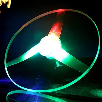 Lauko Karšto Pardavimo Švyti Tamsoje Mirksinti Žaislai Juokinga Traukti Eilutę UFO LED Šviesos Plaukioja Disko Spalvinga, Vaikams, Žaislai Vaikams