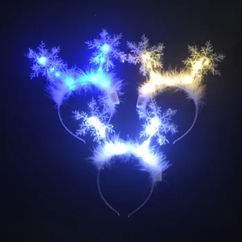 LED Lemputė Mirksi ekrano užsklandą Švyti Plunksnų Snaigės Plaukų Lankelis Šalis Dovana, Gimtadienis, Kalėdos, Kalėdos Nauji Metai Galvos Dėvėti Navidad