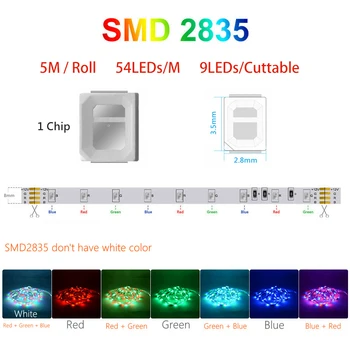 LED Šviesos Juostelės 5M 10M IP20 12V 2835 SMD Cuttable LED RGB Juostos Lanksčios Apšvietimas Neon