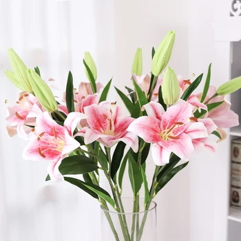 Lily šilko audinio dirbtinių gėlių, vestuvių dekoravimas 