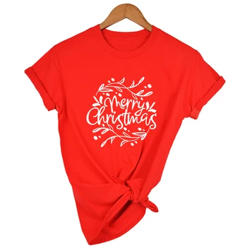 Linksmų Kalėdų Moterų Grafinis T Marškinėliai Trumpomis Rankovėmis Harajuku Atsitiktinis Kalėdos Estetinės Streetwear Festivalis Kalėdų Marškinėliai 2020 M.