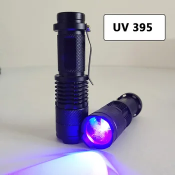 Litwod UV 365 & 395 Mini Penlight Q5 Led Žibintuvėlis atsparus Vandeniui 3 Rūšių Fakelas Zoomable Reguliuojamas Dėmesio Nešiojamų Žibintų Šviesos